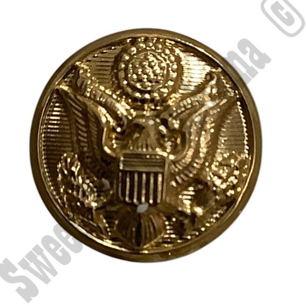 Waterbury Company Brass Screw-On Button with Back Featuring Eagle Seal, 5/8"D